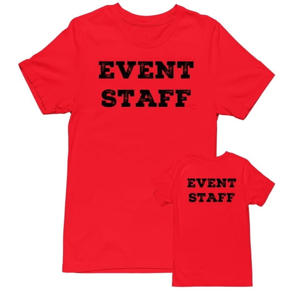 Men's Event Staff Tee NR, Front & Back, Red, 5XL