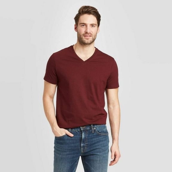 Men's Every Wear Short Sleeve V-Neck T-Shirt - Medium - Pomegranate - Goodfellow  Co™