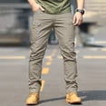 thumbnail image 1 of Men's Everyday Wear Pants Multi-Pocket Cargo Loose Flexible Outdoor Trousers, 1 of 9
