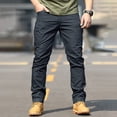 thumbnail image 1 of Men's Everyday Wear Pants Multi-Pocket Cargo Loose Flexible Outdoor Trousers, 1 of 9