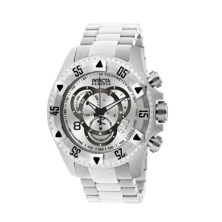 Men s Excursion 5525 Silver Stainless Steel Plated Swiss Chronograph Fashion Watch