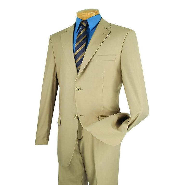 Suit USA Men s Executive 2 Piece Suit Size 48 Regular Beige