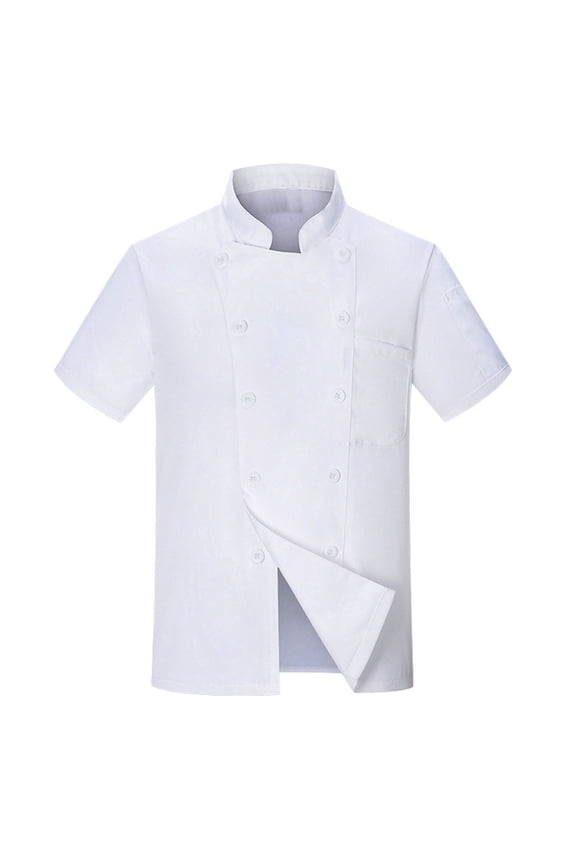 Men's Executive Chef Coat, Classic Button Front Long Sleeve Professional Kitchen Jacket for Cooking, Culinary Work, and Restaurant Staff, Traditional Design with Functional Buttons White M