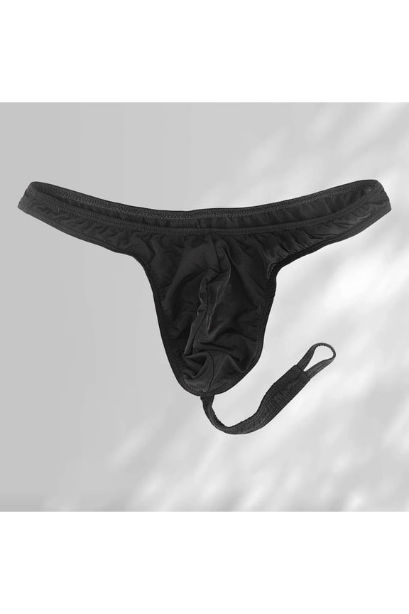 Men's Exotic Underwear for Daily Wear - Comfortable Triangle Briefs with Soft Breathable for Home Leisure and Casual Style, Black