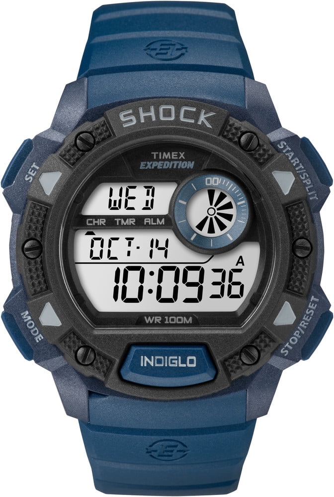 Men s Expedition Base Shock Blue Black Watch Resin Strap Walmart