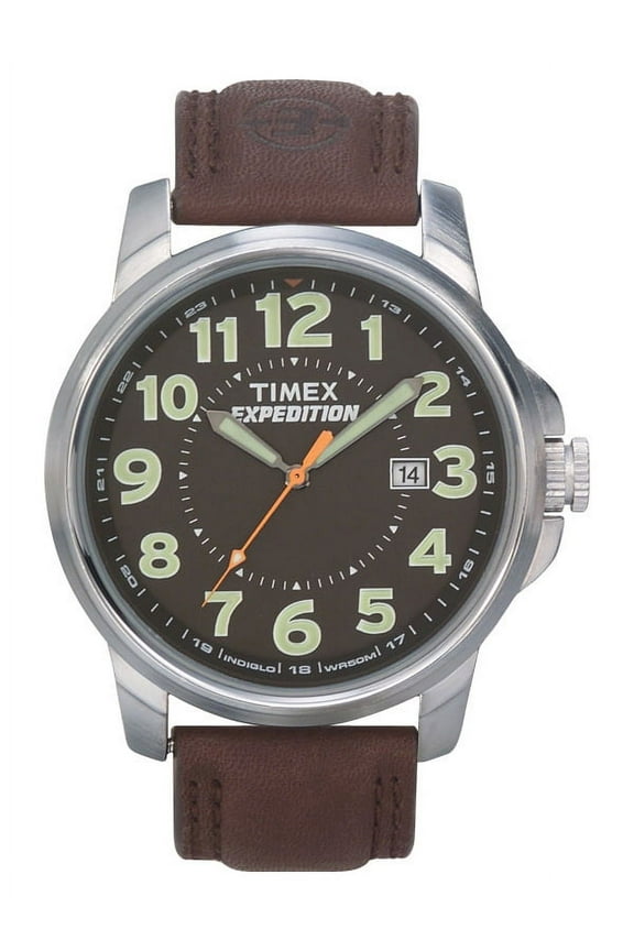 Men's Expedition Metal Field Watch, Brown Leather Strap