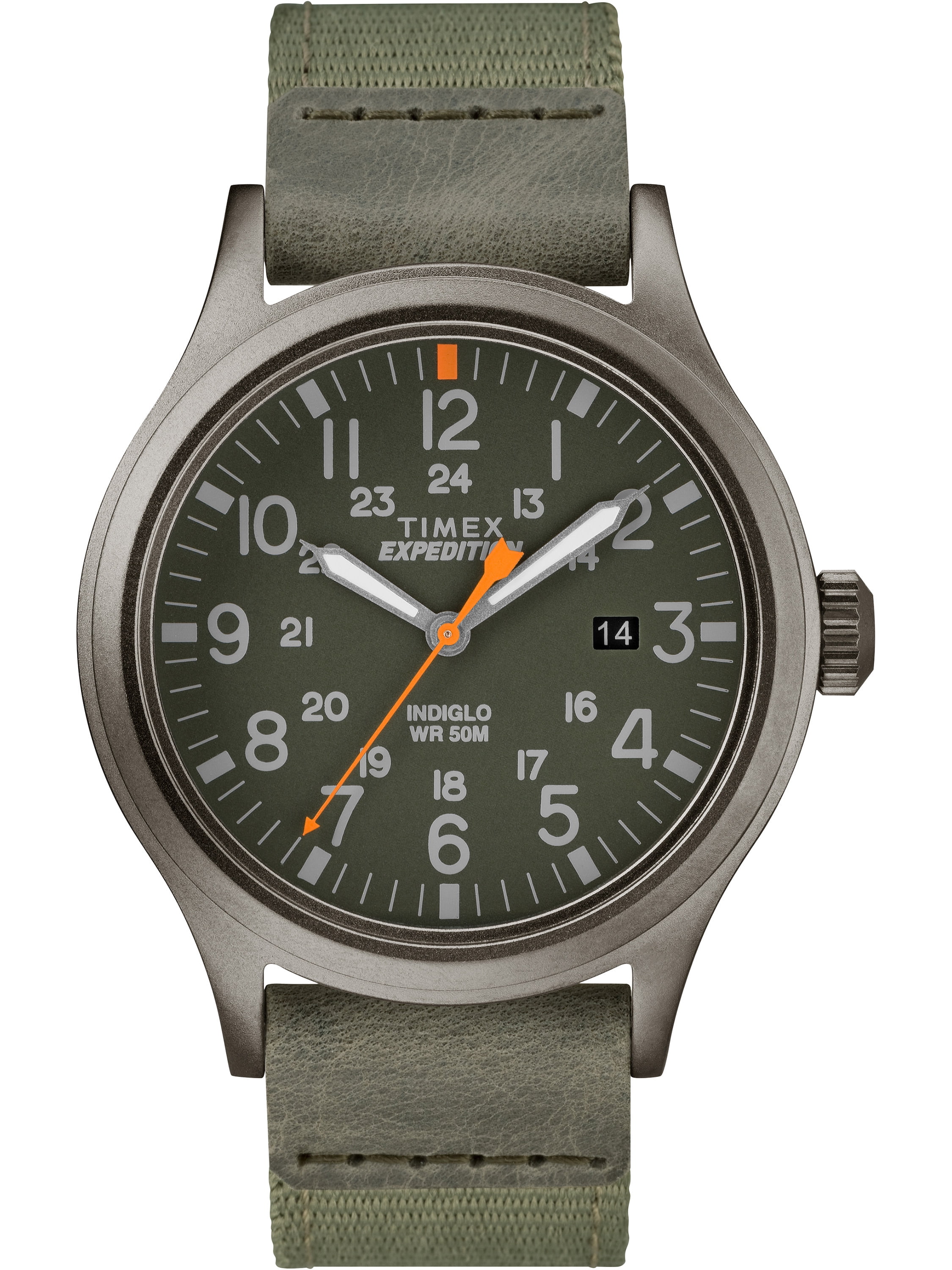 Timex Men's Expedition Scout 40mm Watch, Green Dial, Titanium Case