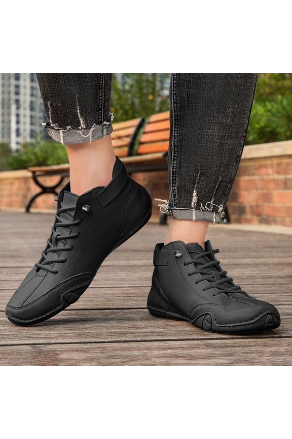 Men's Explorer Waterproof Outdoor Casual Shoes for Hiking Suede Barefoot Ankle Boots (E-Black US 11)