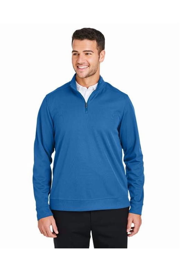 NE412 Men's Express Tech Performance Pique Quarter-Zip Pullover-Light Nautical Blue-M