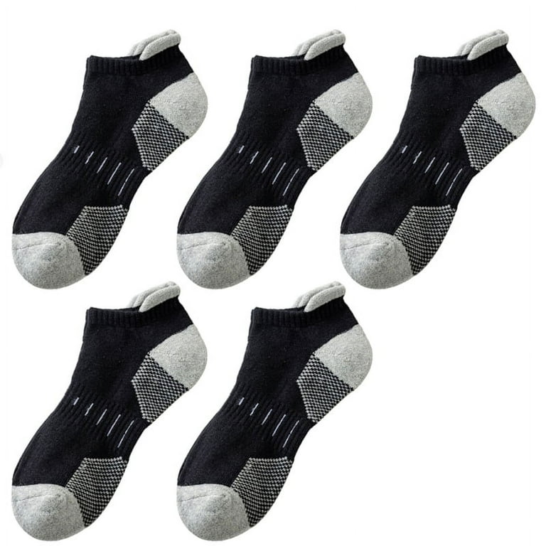 Men s Extra Cushion Heel Tab Athletic Ankle Socks 5 Pairs