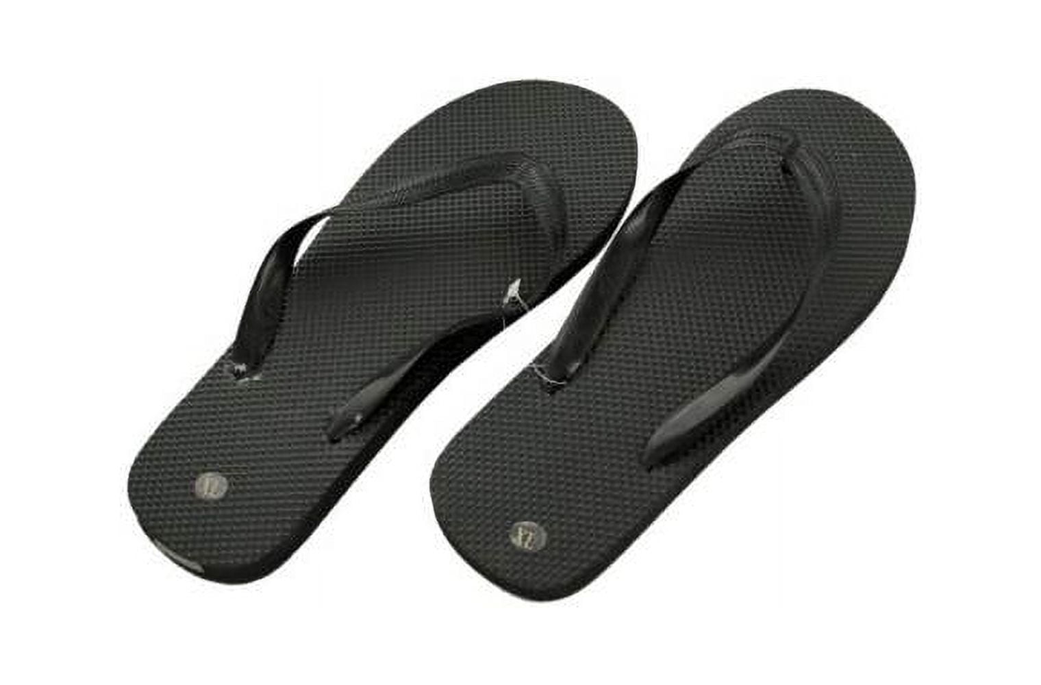Bulk Buys KL20592 Mens Flip Flop Sandals, Black - Extra Large