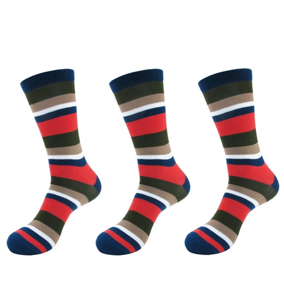 Men's Extra Large Rayon from Bamboo Classic Wicking Soft Casual Dress Stripe Socks - Color 1-3prs