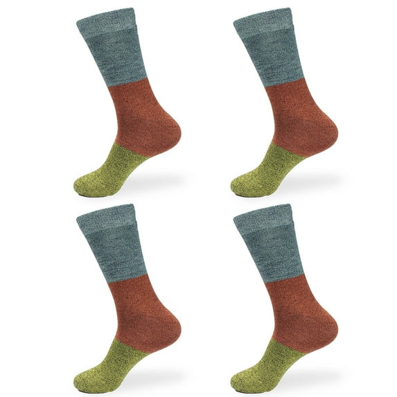 Men's Extra Large Rayon from Bamboo Fiber Classic Casual Crew Socks - Blue Red Green - 4prs, Size 10-14