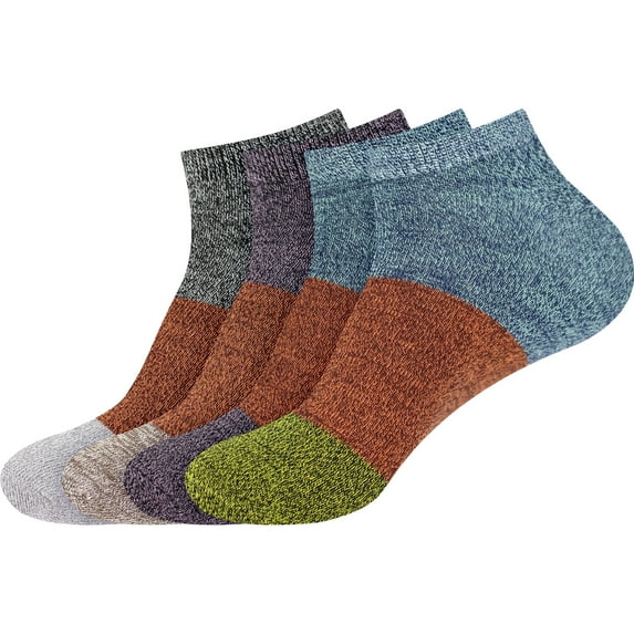 Men's Extra Large Rayon from Bamboo Fiber Colored Sports Superior Wicking Athletic Ankle Socks - Assortment A - 4prs, Size 10-14