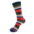 thumbnail image 1 of Men's Extra Large Rayon from Bamboo Fiber Stripe Socks - Color 01 - 1 Pair, Size 10-14, 1 of 4