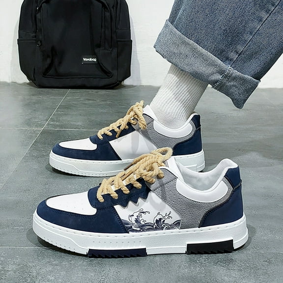 Men's Extra Large Size Sneakers - Low-Top Breathable TPU Sole & Lace-Up Closure, Green/Golden/Grey/Grey-Green Color Options, Casual Sports Shoes with Arch & Cushioned Comfort for Gym, Jogging, Yoga -