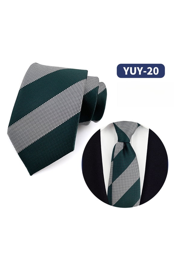 Men's Extra Long Big and Tall Necktie Woven Jacquard Classic Silk Tie Business Wedding Formal Party Stripe Jacquard