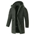 thumbnail image 1 of Men's Extra Long Puffer Jacket Winter Coats Parka Coat Color: Army Green Size: XXXL, 1 of 9
