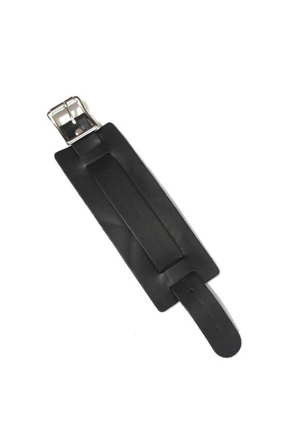 Men's Extra Wide Black Leather Watch Band Strap