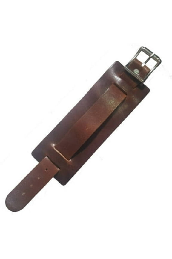 Men's Extra Wide Brown Leather Watch Band, USA Made