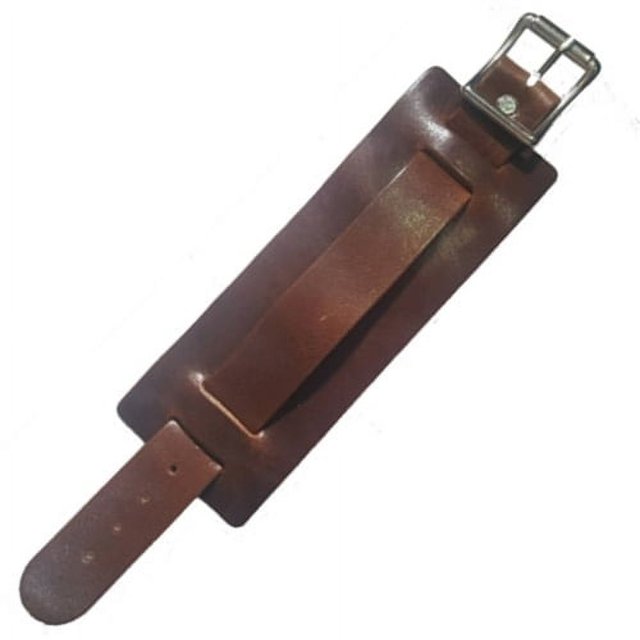 Men's Extra Wide Brown Leather Watch Band, USA Made