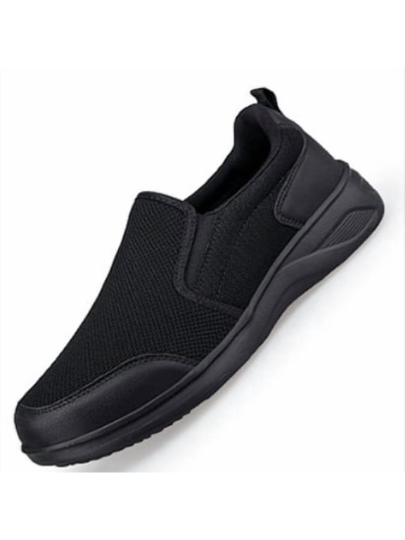 Men's Extra Wide Slip on Walking Shoes, Lightweight Anti-slip Breathable Casual Loafers for Standing All Day