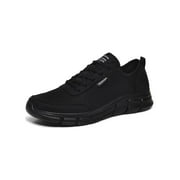 WIENZU Men's Extra Wide Sneakers Comfor Walking Running Non Slip Lace Up Sport Casual Athletic Shoes Black Size 7-14