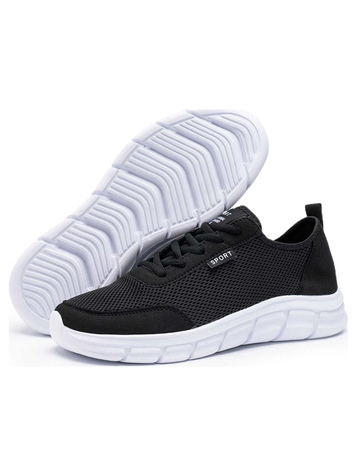 Men's Extra Wide Sneakers Comfor Walking Running Non Slip Lace Up Sport ...