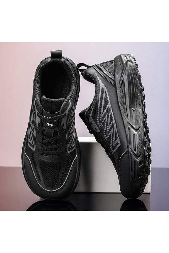 Men's Extra Wide Toe Box Running Shoes, Lightweight Breathable Mesh Sneakers with Shock-Absorbing Cushioned Sole for Walking, Training & All-Day Comfort