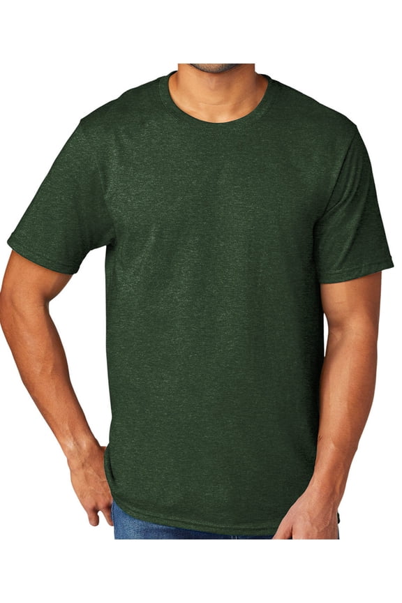 Men's Extreme Softness TriBlend Tee Shirt, Large Forest Green Heather