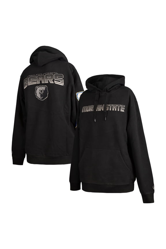 Men's FISLL Black Morgan State Bears Puff Print Sliced Pullover Hoodie
