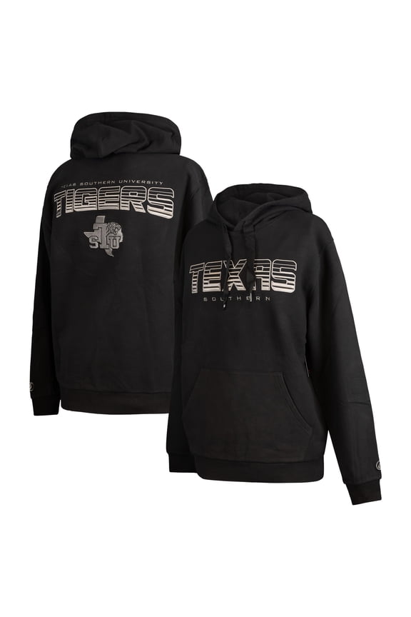 Men's FISLL Black Texas Southern Tigers Puff Print Sliced Pullover Hoodie