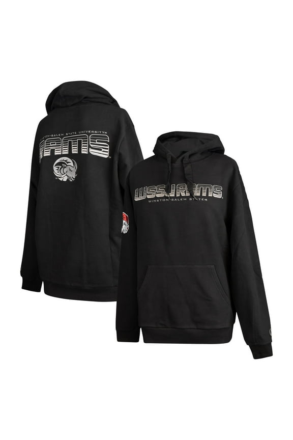 Men's FISLL Black Winston-Salem State Rams Puff Print Sliced Pullover Hoodie