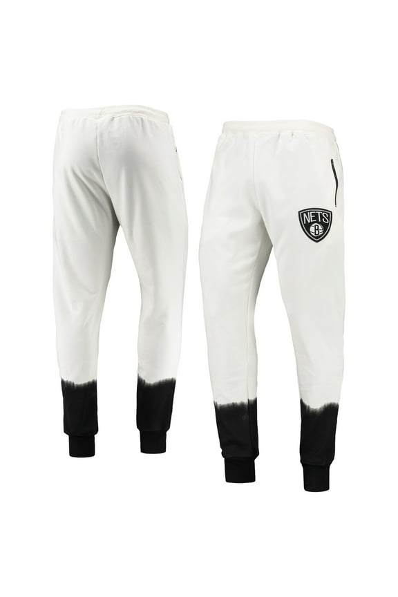 Men's FISSL Oatmeal Brooklyn Nets Double Dribble Tie-Dye Fleece Jogger Pants