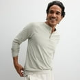 thumbnail image 1 of Men's FLX Long Sleeve Luxury Soft Wander Henley Color: Beige Size: XXL, 1 of 4