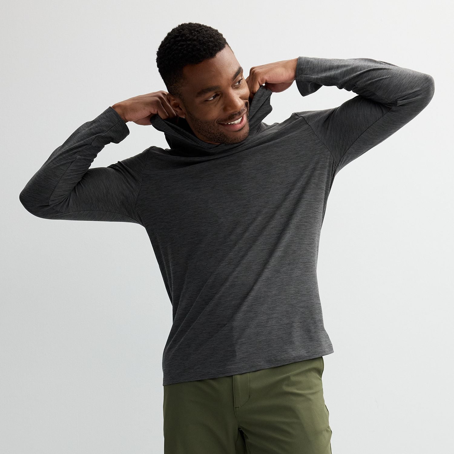 Men's FLX Luxury Soft Wander Lightweight Hoodie Color: Dark Grey