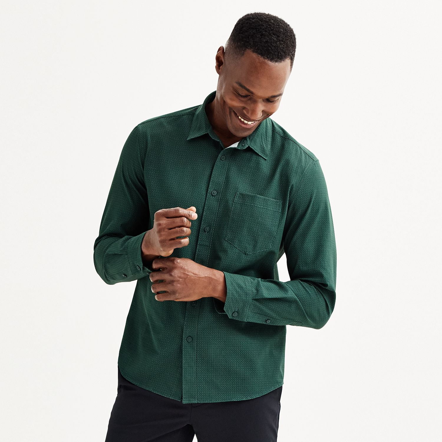 Men's FLX Slim Performance Untucked-Fit Button Down Long Sleeve