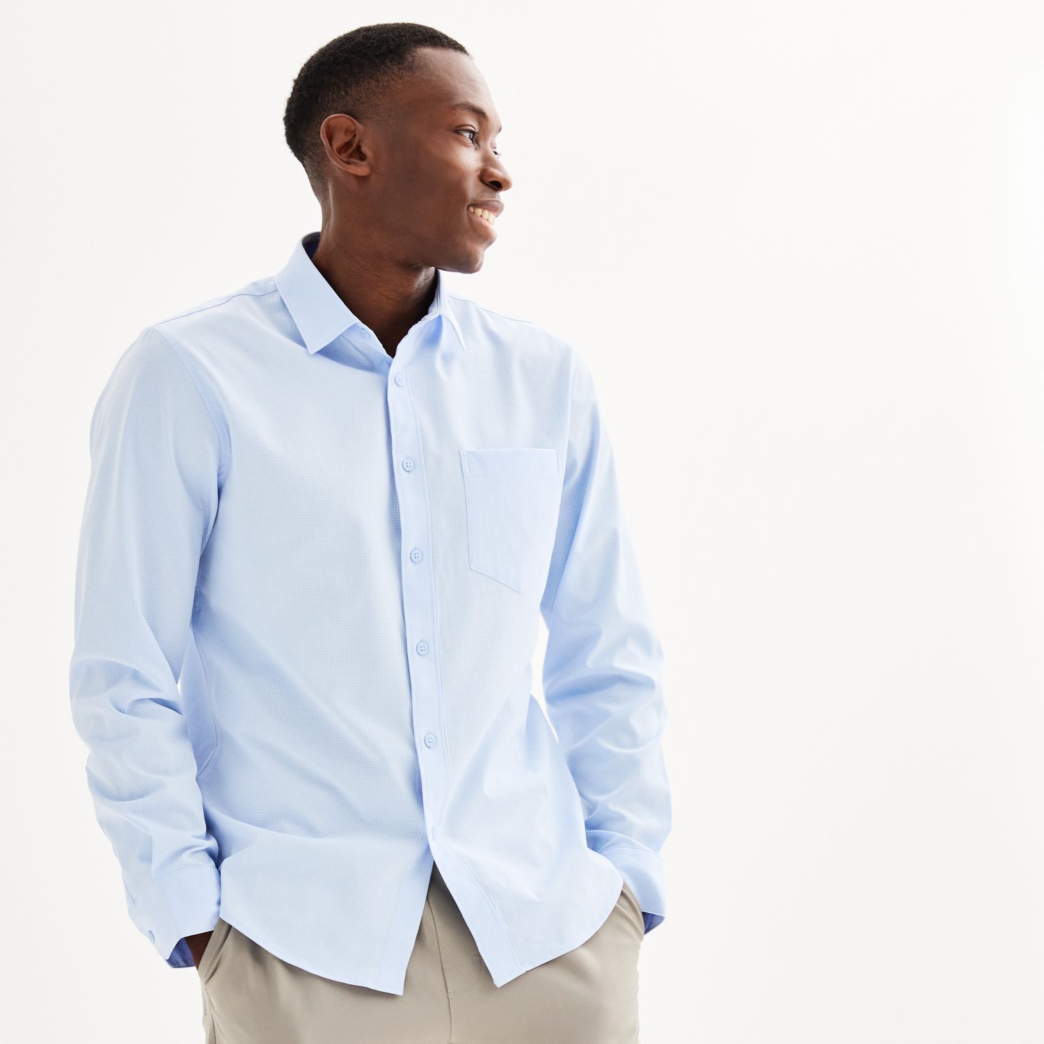新品未使用 relax fit button down shirts XL Men's FLX Slim Performance Untucked-Fit Button Down Shirt Color