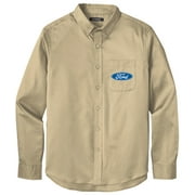 Mens FORD OVAL LOGO Twill Shirt with Pocket, 2XL Wheat