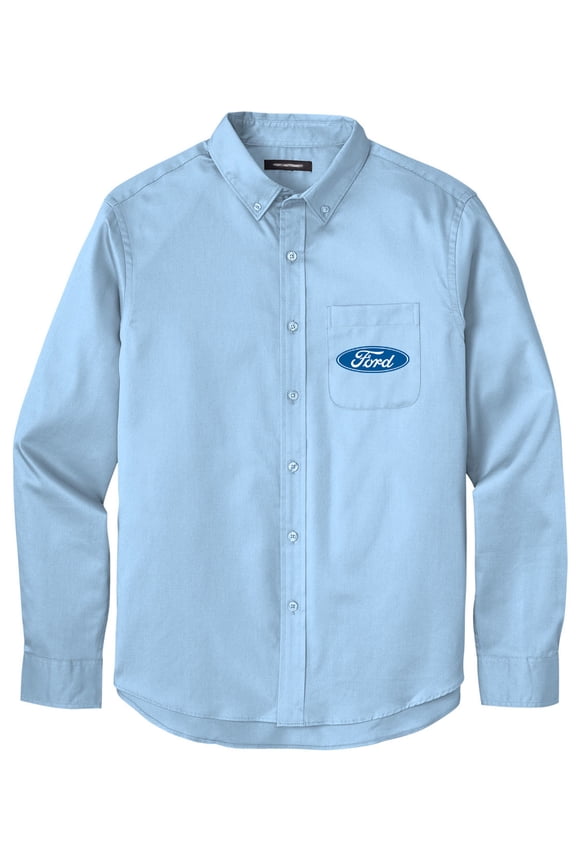 Men's FORD OVAL LOGO Twill Shirt with Pocket, 4XL Cloud Blue