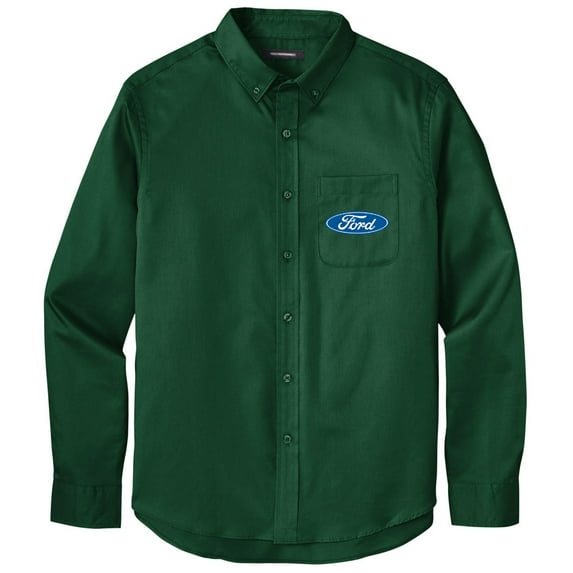 Men's FORD OVAL LOGO Twill Shirt with Pocket, 4XL Dark Green