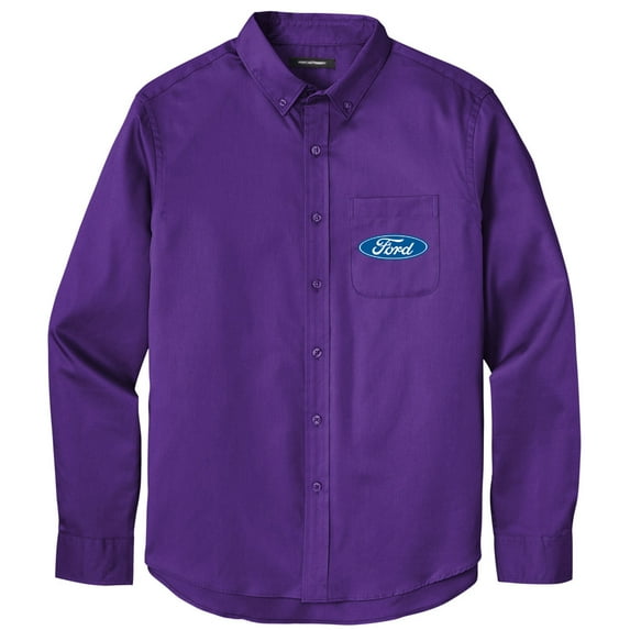 Men's FORD OVAL LOGO Twill Shirt with Pocket, Large Purple