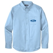 Mens FORD OVAL LOGO Twill Shirt with Pocket, Medium Cloud Blue
