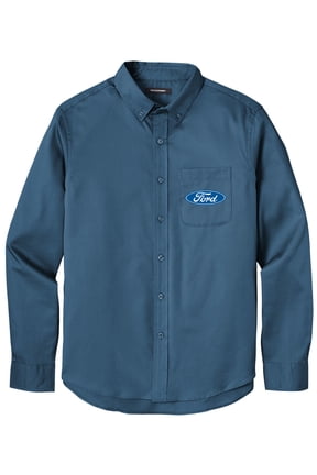 Men's FORD OVAL LOGO Twill Shirt with Pocket, Medium Regatta Blue