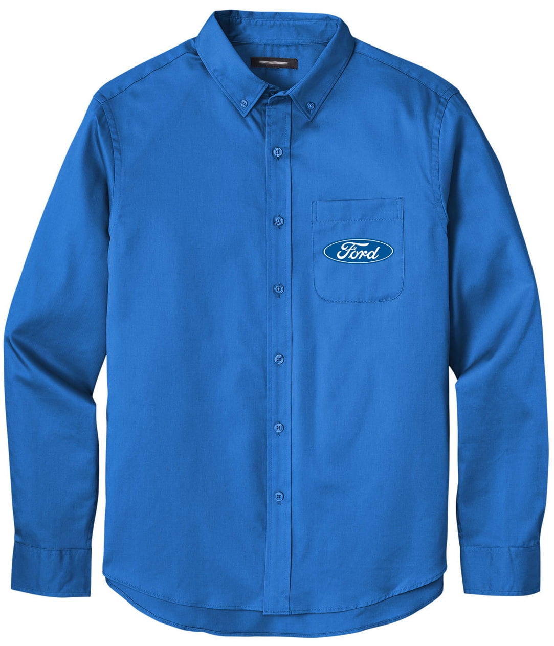 Men's FORD OVAL LOGO Twill Shirt with Pocket, Medium Strong Blue