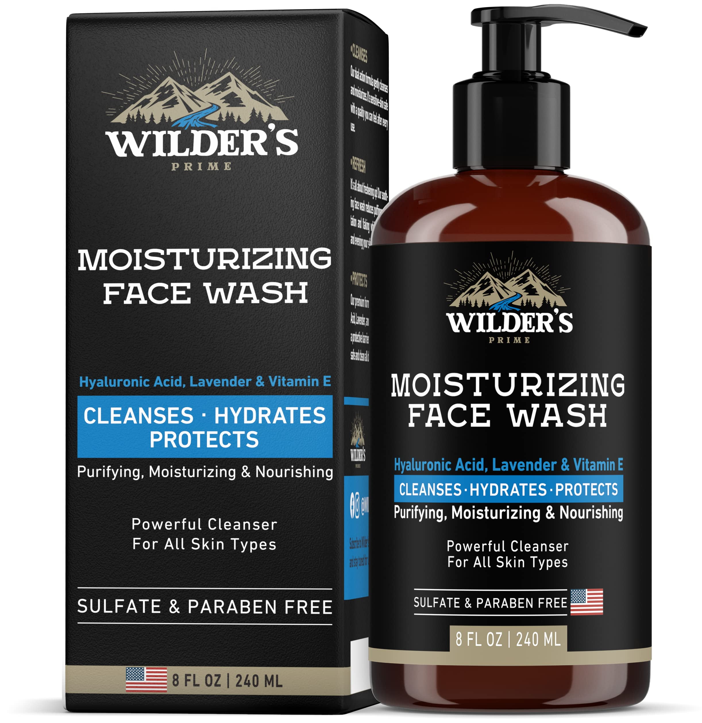 Men's Face Wash Moisturizing Facial Daily Cleanser Made in USA