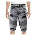 thumbnail image 1 of Men's Faded Wash Distressed Fringe Skinny Slim Fit Jean Stretch Denim Shorts (7007 Ice Black, 40), 1 of 3