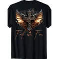 thumbnail image 1 of Men's Faith Over Fear Graphic T-Shirt with Angel Wings & Cross Design, 1 of 4