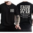 thumbnail image 1 of Men's Faith Over Fear T-Shirt - The Lord Is On My Side Graphic Short Sleeve Tee with Psalms 118:6, Christian Scripture Tops, 1 of 5
