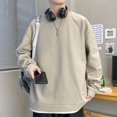 thumbnail image 1 of Men's Fake Two Long-Sleeved Sweater-Plus Velvet Loose Top, 1 of 12